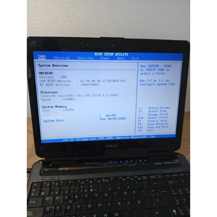 Portátil ASUS X5AV Core 2 Duo Para Piezas o Reacondicionado | ChollosPC