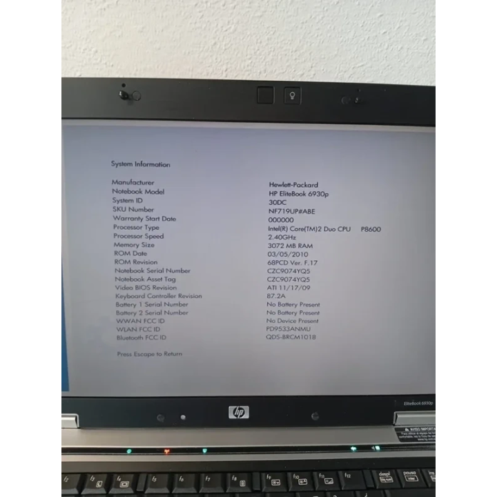 Portátil HP EliteBook 6930p Para Piezas o Reparación | ChollosPC