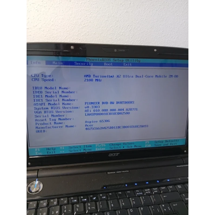 Portátil Acer Aspire 6530G Para Piezas o Reacondicionado | ChollosPC