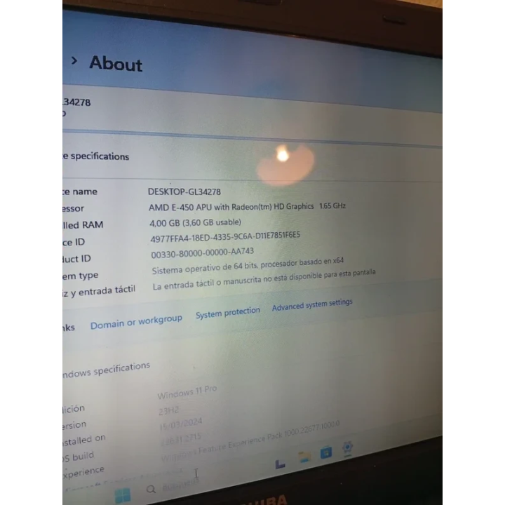 Portátil Toshiba Satellite C645D Para Piezas o Reacondicionado | ChollosPC