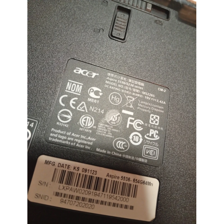 Portátil Acer Aspire 5536 Para Piezas | Repuestos y Hardware | ChollosPC